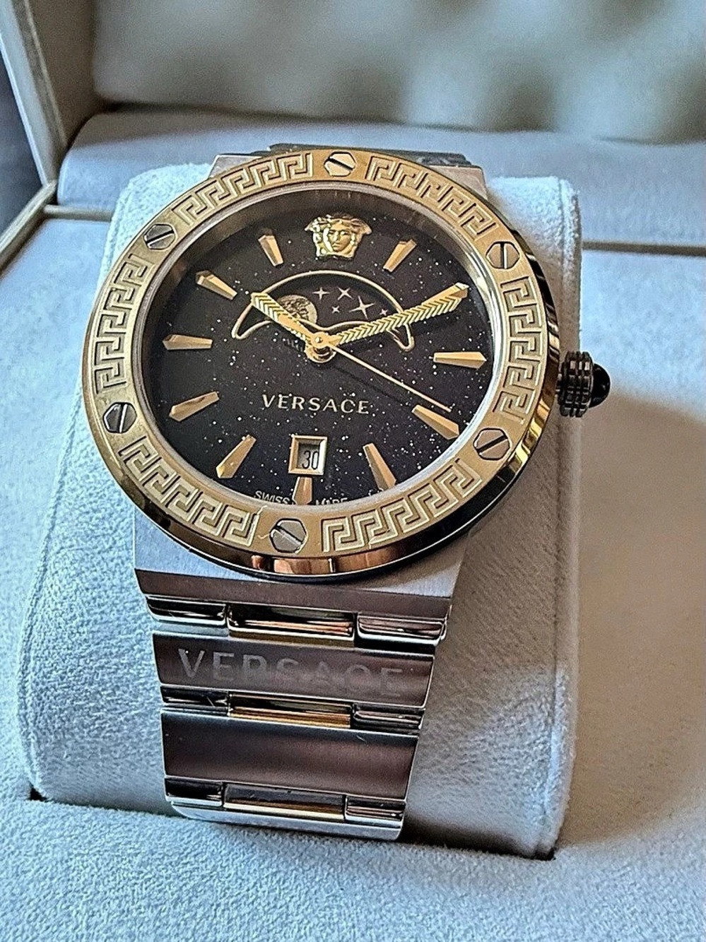 Versace VEV0-0032 Two-Tone Medusa Watch Like New